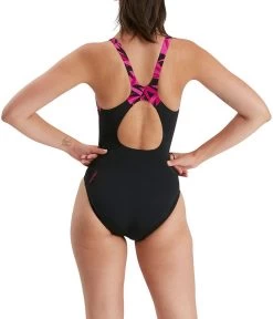 Speedo Hyper Boom Splice Muscleback Dames - Zwart / Roze - Maat 38 -Water Sport Verkoop 1029x1200 1