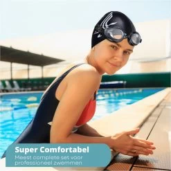 Cynergie - Zwem Accessoires - 6 Delig - Badmuts - Zwembril - Neusklem Zwemmen - Neusknijper - Duikbril - Met Opbergdoosje - Zwembrillen Volwassenen En Kinderen -Water Sport Verkoop 1200x1200 129