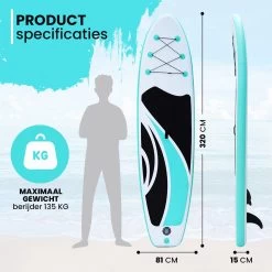 NexxtStream SUP Board - Opblaasbaar Paddle Board - Stand Up Paddle Boards - Opvouwbaar - Incl. Opbergtas - 320 X 81 CM - Groen -Water Sport Verkoop 1200x1200 159