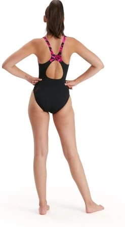 Speedo Hyper Boom Splice Muscleback Dames - Zwart / Roze - Maat 38 -Water Sport Verkoop 663x1200