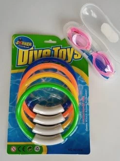 Jobber Playground Duikringen + Gratis Duikbril Kinderen - Zwembad Speelgoed - Willekeurige Kleur -Water Sport Verkoop 900x1200