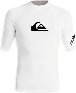 Quiksilver - UV-Zwemshirt Met Korte Mouwen Voor Jongens - All Time - Wit - Maat 146-152cm